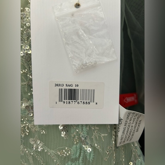 Mac Duggal 20313 NWT Embellished Soft Tie Sleeveless V Neck Gown - Picture 10 of 15